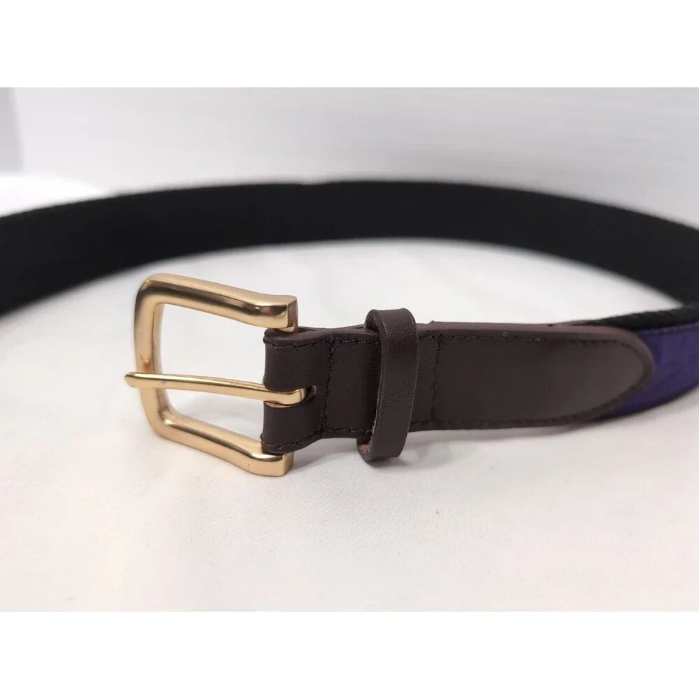 JAMES MADISON UNIVERSITY JMU Belt SZ 34 Purple and Leather Dukes Mens
